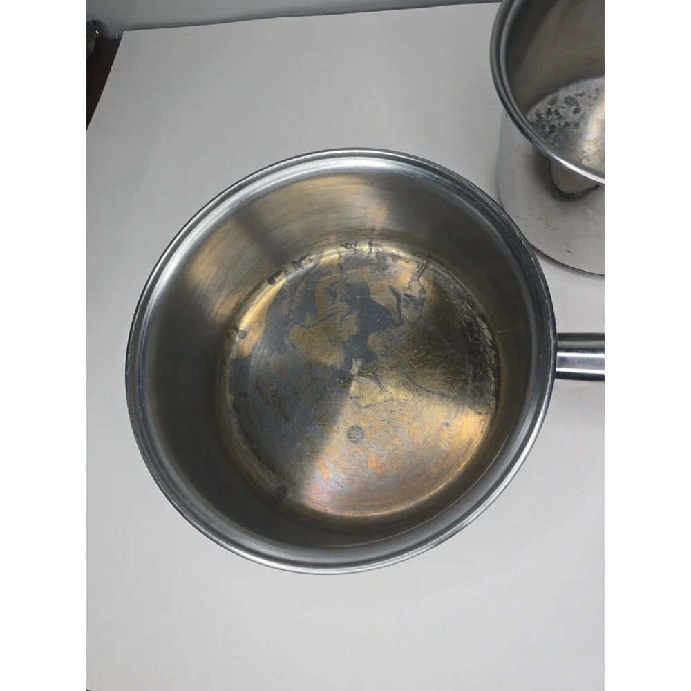 Tramontina 18/10 Stainless Steel 20 & 16 cm Saucepan Pots Try-Ply Clad Set of 2